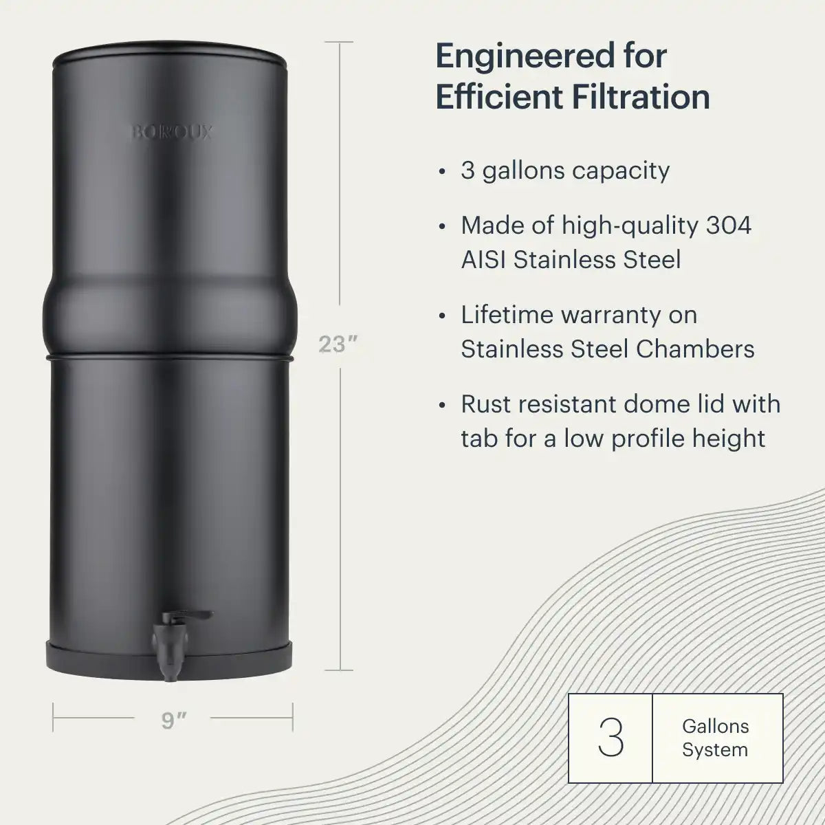 BOROUX Legacy™ Water Filter System (3 gal)