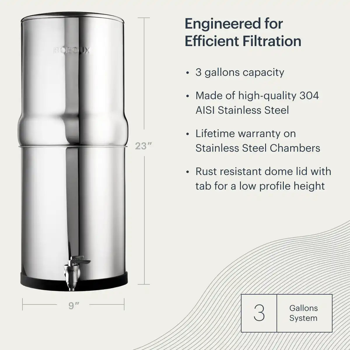 BOROUX Legacy™ Water Filter System (3 gal)