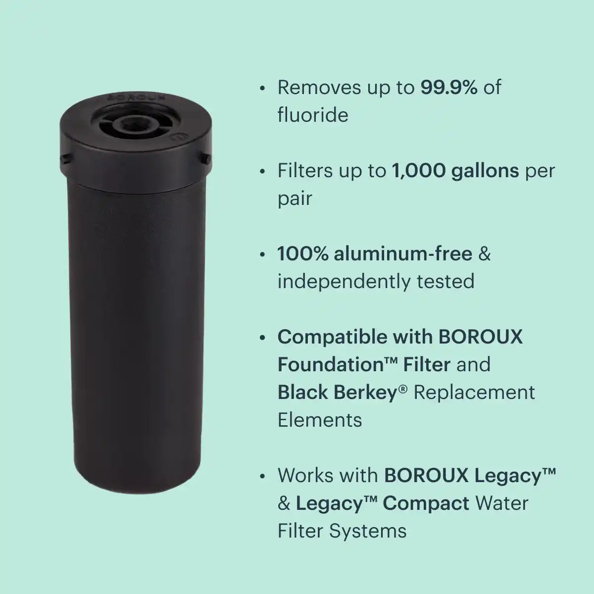 BOROUX Proactive Fluoride Filter (Starter Kit)