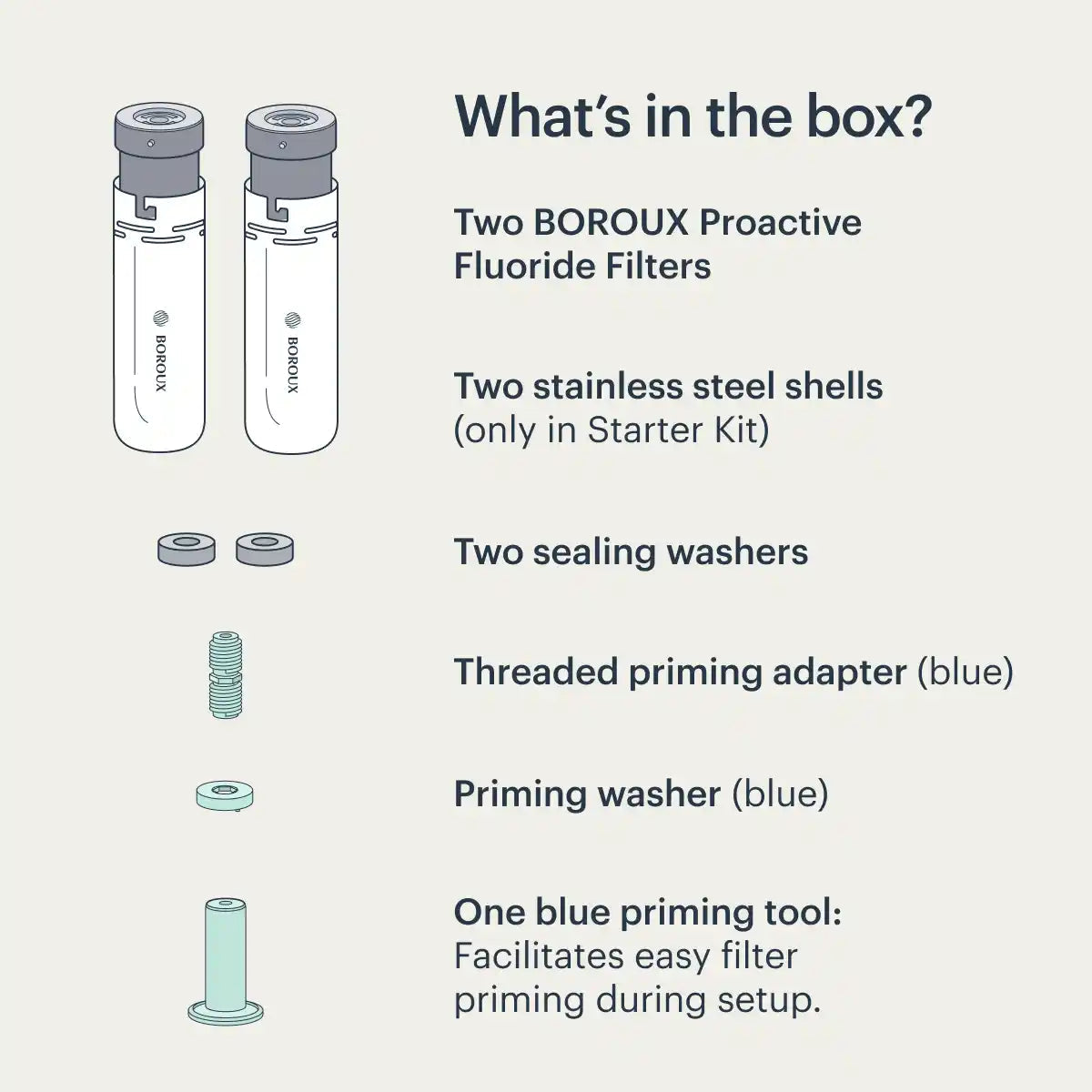 BOROUX Proactive Fluoride Filter (Starter Kit)